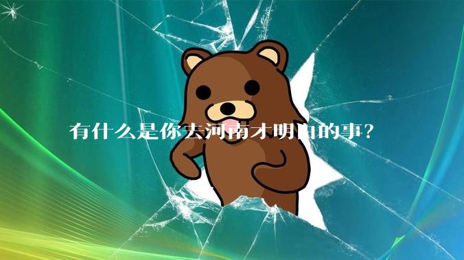 有什么是你去河南才明白的事?